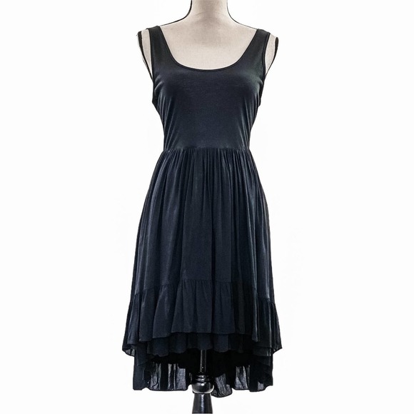 BLACK Ruffled Tiered Layered Sleeveless Mini Dress - Picture 1 of 11
